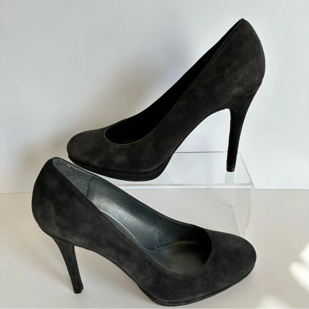 Stuart Weitzman‎ Dark Gray Suede 4” Heels Women’s 8.5